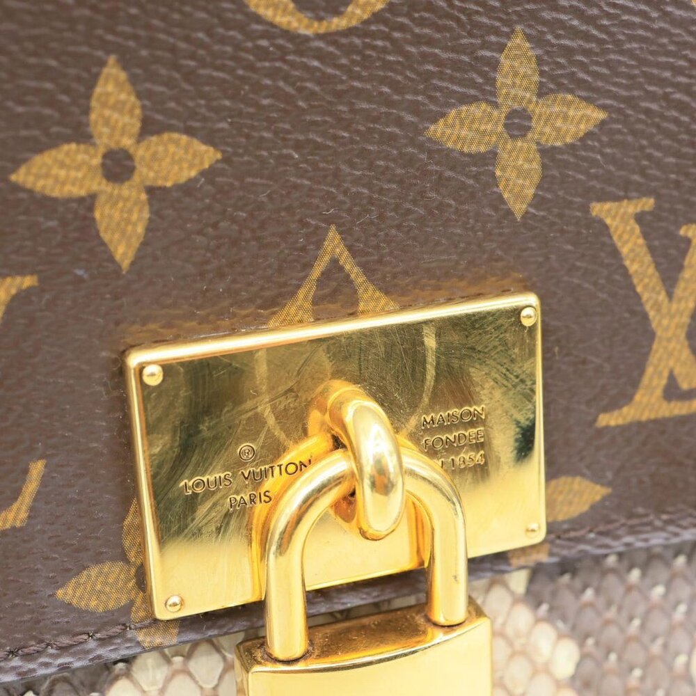 Louis Vuitton  Marignan Python Monogram Canvas Shoulder Bag Brown - Picture 11 of 14